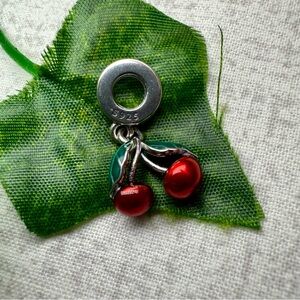 New Sterling Silver Cherries Charm: Pandora-Compatible 🍒